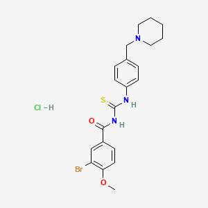 molecular formula C21H25BrClN3O2S B4078284 3-bromo-4-methoxy-N-({[4-(1-piperidinylmethyl)phenyl]amino}carbonothioyl)benzamide hydrochloride 