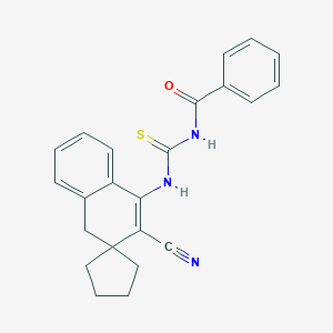 molecular formula C23H21N3OS B407830 N-[(2-cyanospiro[4H-naphthalene-3,1'-cyclopentane]-1-yl)carbamothioyl]benzamide CAS No. 331837-24-2