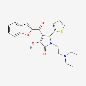 molecular formula C23H24N2O4S B4078322 4-(1-benzofuran-2-ylcarbonyl)-1-[2-(diethylamino)ethyl]-3-hydroxy-5-(2-thienyl)-1,5-dihydro-2H-pyrrol-2-one 