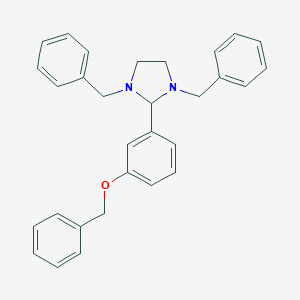 molecular formula C30H30N2O B407834 咪唑烷，1,3-二苄基-2-(3-苄氧基苯基)- CAS No. 304481-52-5