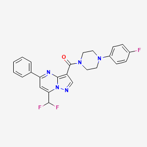 molecular formula C24H20F3N5O B4078355 7-(difluoromethyl)-3-{[4-(4-fluorophenyl)-1-piperazinyl]carbonyl}-5-phenylpyrazolo[1,5-a]pyrimidine 
