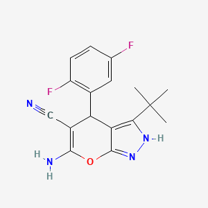 molecular formula C17H16F2N4O B4078356 6-amino-3-tert-butyl-4-(2,5-difluorophenyl)-1,4-dihydropyrano[2,3-c]pyrazole-5-carbonitrile 