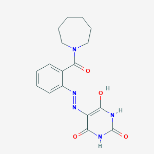 molecular formula C17H19N5O4 B407836 5-(2-(2-(azepane-1-carbonyl)phenyl)hydrazono)pyrimidine-2,4,6(1H,3H,5H)-trione 