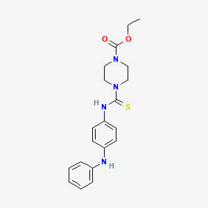 molecular formula C20H24N4O2S B4078360 ethyl 4-{[(4-anilinophenyl)amino]carbonothioyl}-1-piperazinecarboxylate 