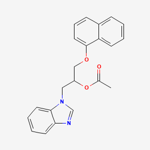 molecular formula C22H20N2O3 B4078377 2-(1H-benzimidazol-1-yl)-1-[(1-naphthyloxy)methyl]ethyl acetate 