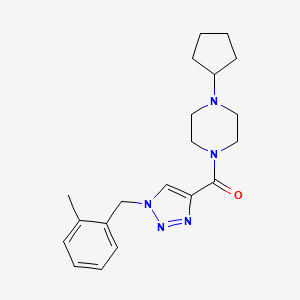 molecular formula C20H27N5O B4078382 1-cyclopentyl-4-{[1-(2-methylbenzyl)-1H-1,2,3-triazol-4-yl]carbonyl}piperazine 