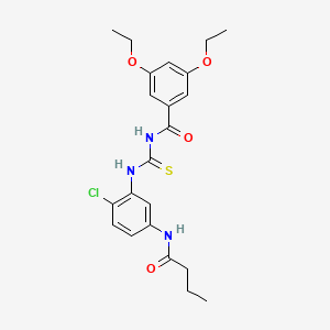 molecular formula C22H26ClN3O4S B4078386 N-({[5-(butyrylamino)-2-chlorophenyl]amino}carbonothioyl)-3,5-diethoxybenzamide 