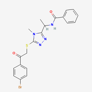 molecular formula C20H19BrN4O2S B4078393 N-[1-(5-{[2-(4-bromophenyl)-2-oxoethyl]thio}-4-methyl-4H-1,2,4-triazol-3-yl)ethyl]benzamide 