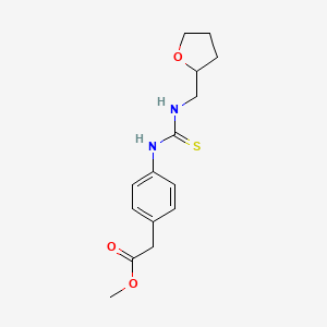 molecular formula C15H20N2O3S B4078396 methyl [4-({[(tetrahydro-2-furanylmethyl)amino]carbonothioyl}amino)phenyl]acetate 