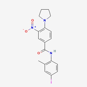 molecular formula C18H18IN3O3 B4078416 N-(4-iodo-2-methylphenyl)-3-nitro-4-(1-pyrrolidinyl)benzamide 