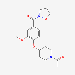 molecular formula C18H24N2O5 B4078418 1-acetyl-4-[4-(2-isoxazolidinylcarbonyl)-2-methoxyphenoxy]piperidine 