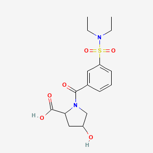 molecular formula C16H22N2O6S B4078451 1-{3-[(diethylamino)sulfonyl]benzoyl}-4-hydroxyproline 