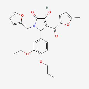 molecular formula C26H27NO7 B4078464 5-(3-ethoxy-4-propoxyphenyl)-1-(2-furylmethyl)-3-hydroxy-4-(5-methyl-2-furoyl)-1,5-dihydro-2H-pyrrol-2-one 