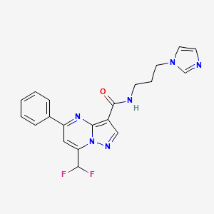 molecular formula C20H18F2N6O B4078471 7-(difluoromethyl)-N-[3-(1H-imidazol-1-yl)propyl]-5-phenylpyrazolo[1,5-a]pyrimidine-3-carboxamide 