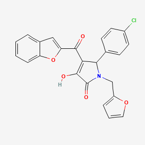 molecular formula C24H16ClNO5 B4078488 4-(1-benzofuran-2-ylcarbonyl)-5-(4-chlorophenyl)-1-(2-furylmethyl)-3-hydroxy-1,5-dihydro-2H-pyrrol-2-one 