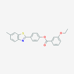 molecular formula C23H19NO3S B407849 4-(6-Methyl-1,3-benzothiazol-2-yl)phenyl 3-ethoxybenzoate 