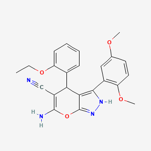 6-amino-3-(2,5-dimethoxyphenyl)-4-(2-ethoxyphenyl)-1,4-dihydropyrano[2,3-c]pyrazole-5-carbonitrile