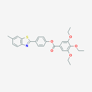 molecular formula C27H27NO5S B407851 4-(6-Methyl-1,3-benzothiazol-2-yl)phenyl 3,4,5-triethoxybenzoate 
