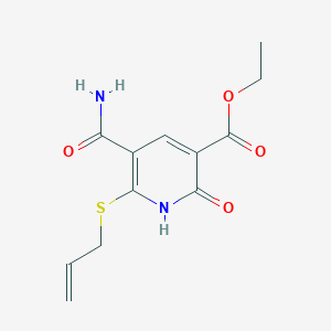 molecular formula C12H14N2O4S B4078512 ethyl 6-(allylthio)-5-(aminocarbonyl)-2-oxo-1,2-dihydro-3-pyridinecarboxylate 