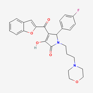 molecular formula C26H25FN2O5 B4078523 4-(1-benzofuran-2-ylcarbonyl)-5-(4-fluorophenyl)-3-hydroxy-1-[3-(4-morpholinyl)propyl]-1,5-dihydro-2H-pyrrol-2-one 