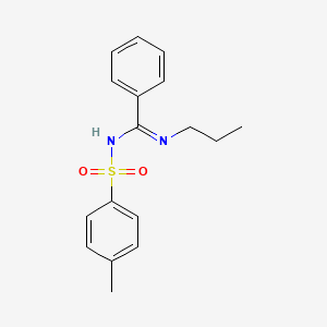 molecular formula C17H20N2O2S B4078535 N'-[(4-methylphenyl)sulfonyl]-N-propylbenzenecarboximidamide 
