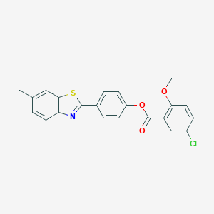 4-(6-Methyl-1,3-benzothiazol-2-yl)phenyl 5-chloro-2-methoxybenzoate