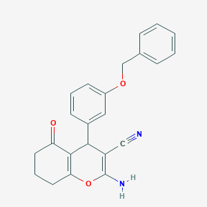 molecular formula C23H20N2O3 B4078548 2-amino-4-[3-(benzyloxy)phenyl]-5-oxo-5,6,7,8-tetrahydro-4H-chromene-3-carbonitrile 