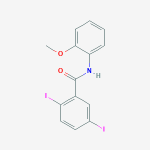 molecular formula C14H11I2NO2 B407856 2,5-diiodo-N-[2-(methyloxy)phenyl]benzamide 