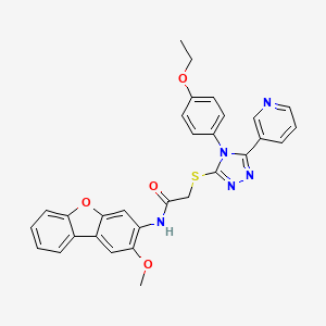 molecular formula C30H25N5O4S B4078564 2-{[4-(4-ethoxyphenyl)-5-(3-pyridinyl)-4H-1,2,4-triazol-3-yl]thio}-N-(2-methoxydibenzo[b,d]furan-3-yl)acetamide 