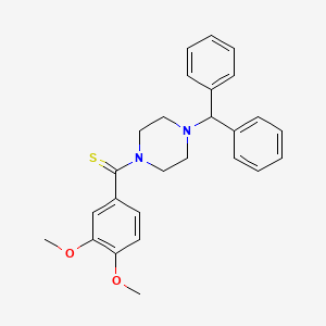 molecular formula C26H28N2O2S B4078571 1-[(3,4-dimethoxyphenyl)carbonothioyl]-4-(diphenylmethyl)piperazine 