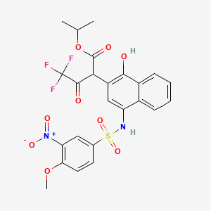 molecular formula C24H21F3N2O9S B4078586 isopropyl 4,4,4-trifluoro-2-(1-hydroxy-4-{[(4-methoxy-3-nitrophenyl)sulfonyl]amino}-2-naphthyl)-3-oxobutanoate 