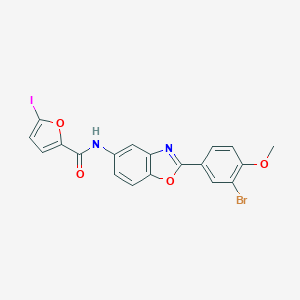 molecular formula C19H12BrIN2O4 B407859 N-[2-(3-bromo-4-methoxyphenyl)-1,3-benzoxazol-5-yl]-5-iodo-2-furamide 
