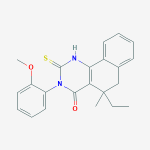 molecular formula C22H22N2O2S B4078593 5-ethyl-3-(2-methoxyphenyl)-5-methyl-2-thioxo-2,3,5,6-tetrahydrobenzo[h]quinazolin-4(1H)-one 