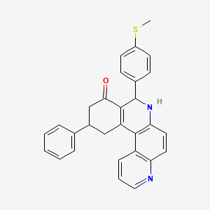 molecular formula C29H24N2OS B4078597 8-[4-(methylthio)phenyl]-11-phenyl-8,10,11,12-tetrahydrobenzo[a]-4,7-phenanthrolin-9(7H)-one 