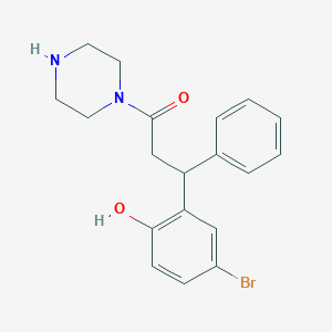 molecular formula C19H21BrN2O2 B4078609 4-bromo-2-[3-oxo-1-phenyl-3-(1-piperazinyl)propyl]phenol 