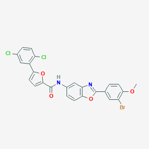 molecular formula C25H15BrCl2N2O4 B407861 N-[2-(3-bromo-4-methoxyphenyl)-1,3-benzoxazol-5-yl]-5-(2,5-dichlorophenyl)furan-2-carboxamide 