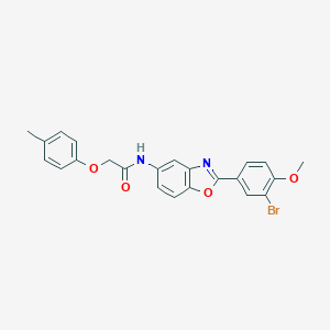 N-[2-(3-bromo-4-methoxyphenyl)-1,3-benzoxazol-5-yl]-2-(4-methylphenoxy)acetamide