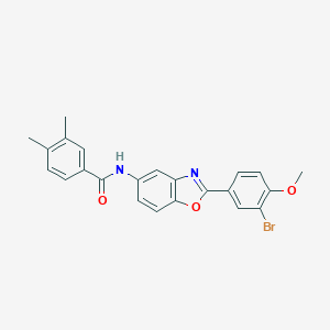 N-[2-(3-bromo-4-methoxyphenyl)-1,3-benzoxazol-5-yl]-3,4-dimethylbenzamide