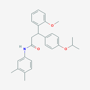 molecular formula C27H31NO3 B4078632 N-(3,4-dimethylphenyl)-3-(4-isopropoxyphenyl)-3-(2-methoxyphenyl)propanamide 