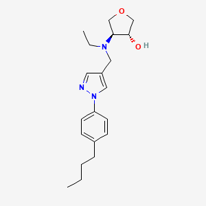 molecular formula C20H29N3O2 B4078634 (3R*,4S*)-4-[{[1-(4-butylphenyl)-1H-pyrazol-4-yl]methyl}(ethyl)amino]tetrahydrofuran-3-ol 