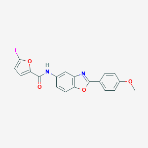 molecular formula C19H13IN2O4 B407865 5-iodo-N-[2-(4-methoxyphenyl)-1,3-benzoxazol-5-yl]-2-furamide 