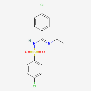 molecular formula C16H16Cl2N2O2S B4078656 4-chloro-N'-[(4-chlorophenyl)sulfonyl]-N-isopropylbenzenecarboximidamide 