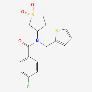 molecular formula C16H16ClNO3S2 B4078674 4-chloro-N-(1,1-dioxidotetrahydro-3-thienyl)-N-(2-thienylmethyl)benzamide 