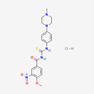 molecular formula C20H24ClN5O4S B4078692 4-methoxy-N-({[4-(4-methyl-1-piperazinyl)phenyl]amino}carbonothioyl)-3-nitrobenzamide hydrochloride 