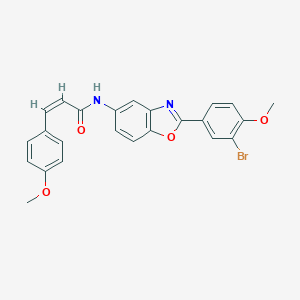 molecular formula C24H19BrN2O4 B407870 N-[2-(3-bromo-4-methoxyphenyl)-1,3-benzoxazol-5-yl]-3-(4-methoxyphenyl)acrylamide 