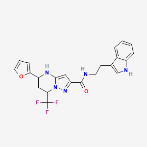molecular formula C22H20F3N5O2 B4078702 5-(2-furyl)-N-[2-(1H-indol-3-yl)ethyl]-7-(trifluoromethyl)-4,5,6,7-tetrahydropyrazolo[1,5-a]pyrimidine-2-carboxamide 