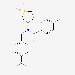 molecular formula C21H26N2O3S B4078710 N-[4-(dimethylamino)benzyl]-N-(1,1-dioxidotetrahydro-3-thienyl)-4-methylbenzamide 
