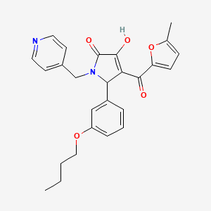 molecular formula C26H26N2O5 B4078718 5-(3-butoxyphenyl)-3-hydroxy-4-(5-methyl-2-furoyl)-1-(4-pyridinylmethyl)-1,5-dihydro-2H-pyrrol-2-one 