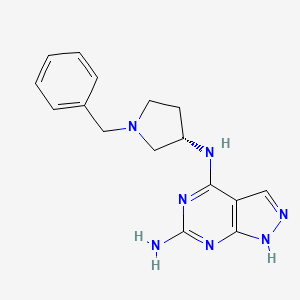 molecular formula C16H19N7 B4078719 N~4~-[(3S*)-1-benzyl-3-pyrrolidinyl]-1H-pyrazolo[3,4-d]pyrimidine-4,6-diamine 
