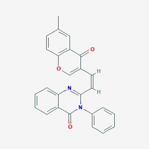 molecular formula C26H18N2O3 B407874 2-[2-(6-methyl-4-oxo-4H-chromen-3-yl)vinyl]-3-phenyl-4(3H)-quinazolinone 